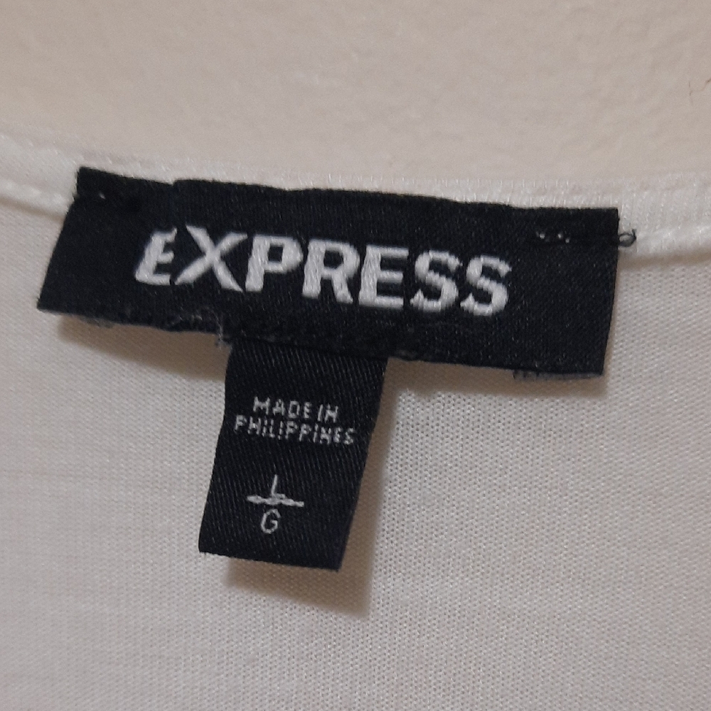 Express Ivory Button-Front Blouse - image 2